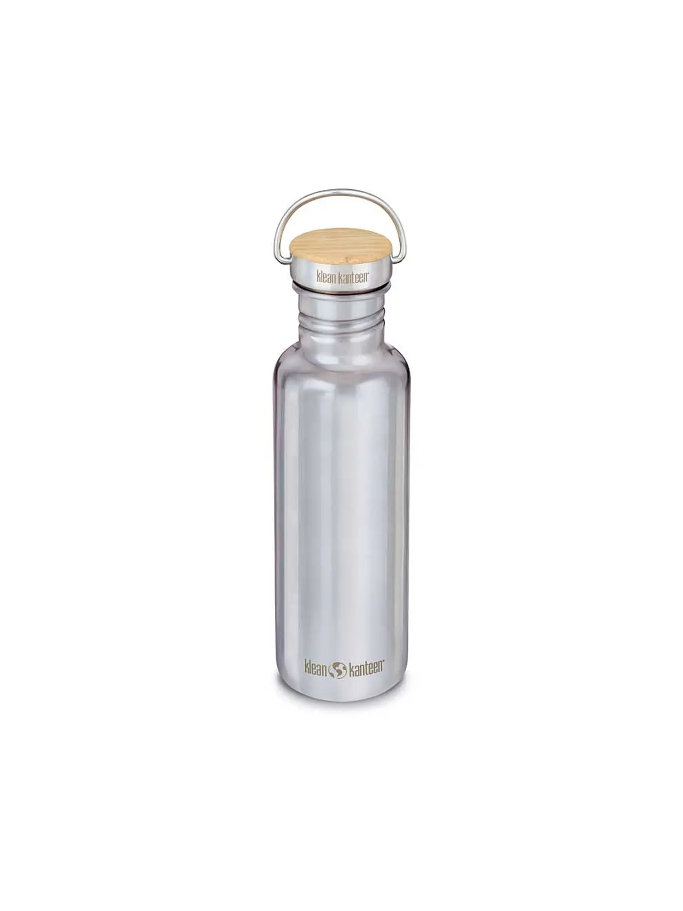 KLEAN KANTEEN | Edelstahl Trinkflasche Reflect 800ml Bambus-Schraubverschluss Mirrored Stainless | 
